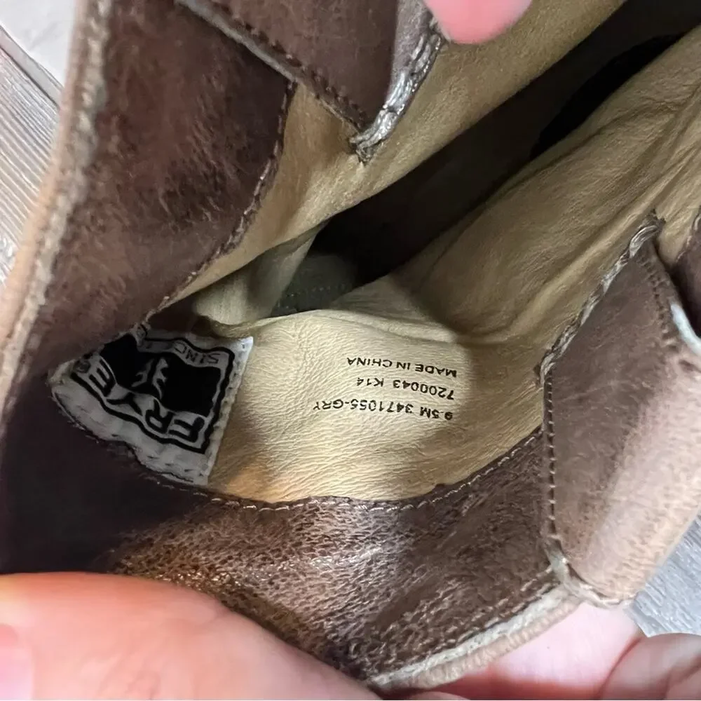 Frye anna shortie boots distressed tan sz‎ 9.5